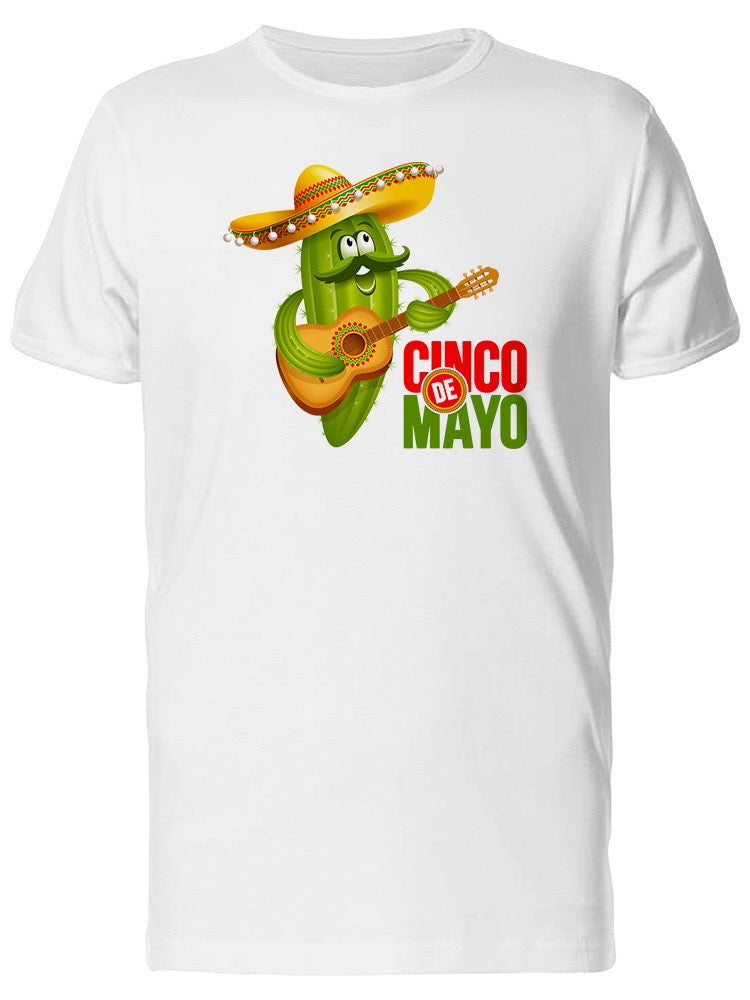 Cinco De Mayo Cactus Moustache Tee Men's -Image by Shutterstock