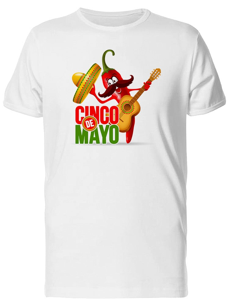 Cinco De Mayo Guitar Pepper Tee Men's -Image by Shutterstock
