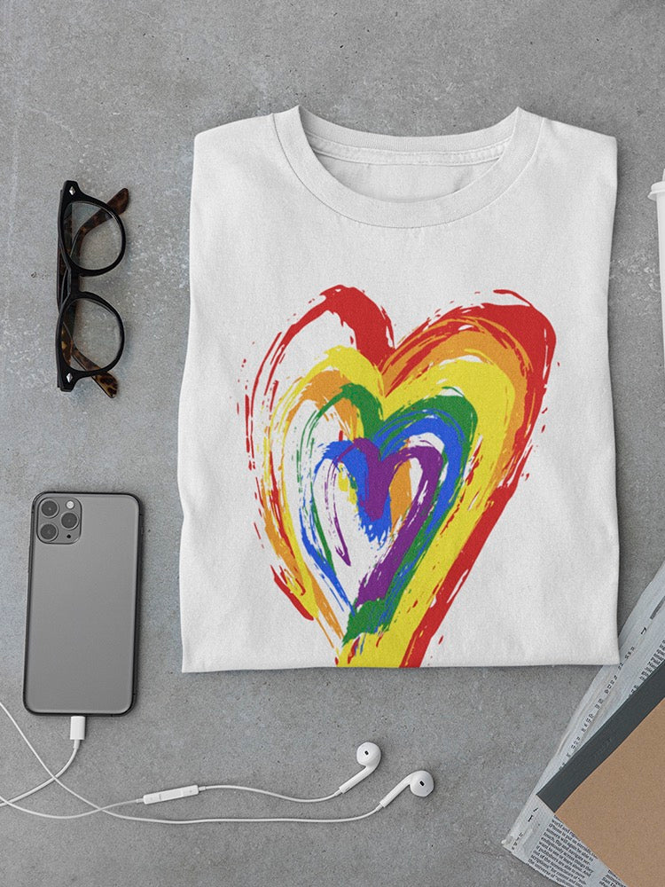 Lgbt Rainbow Heart, Pride, Love Tee Men's -Image by Shutterstock