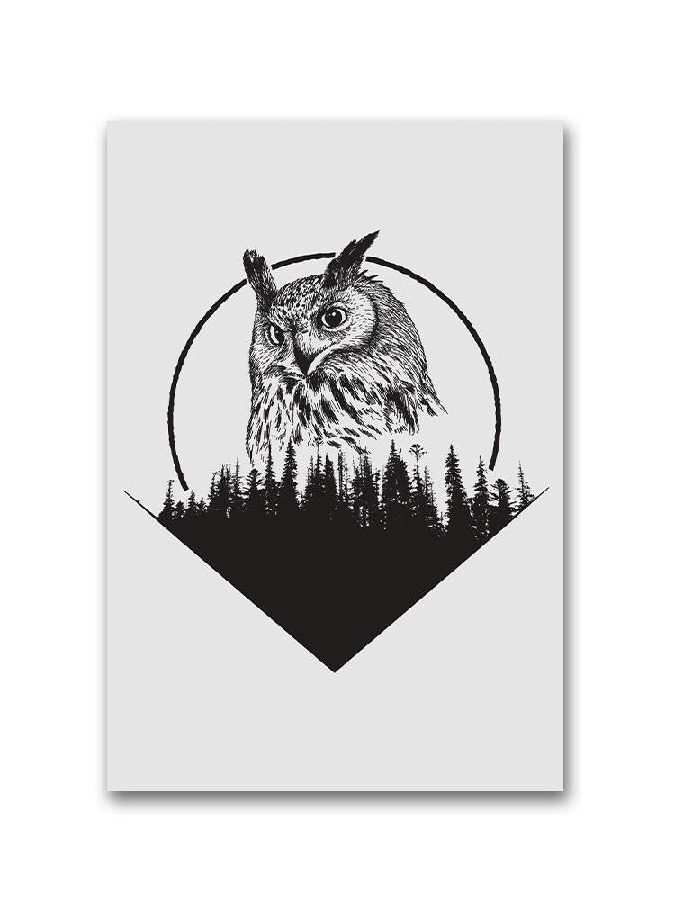 Owl On Forest Silhouette Poster -Image by Shutterstock