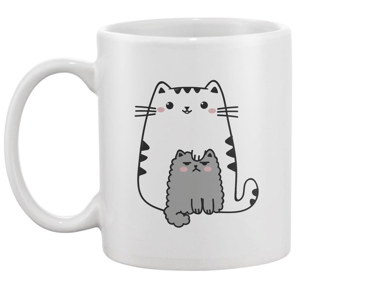 Kawaii Fat White Cat  Mug -Image by Shutterstock