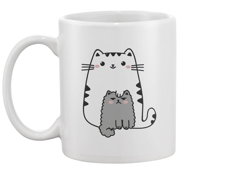 Kawaii Fat White Cat  Mug -Image by Shutterstock