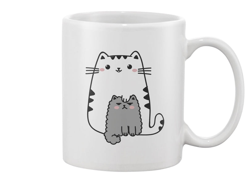 Kawaii Fat White Cat  Mug -Image by Shutterstock