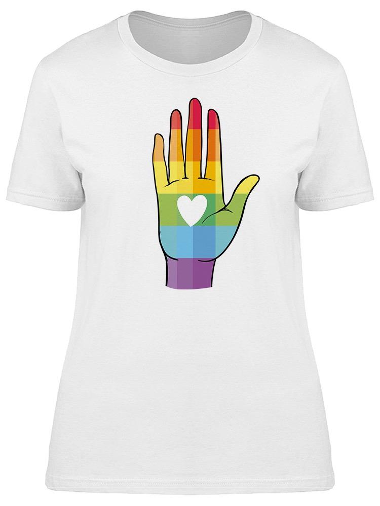 Pride Heart Lgbtq Raised Hand  Tee Women's -Image by Shutterstock