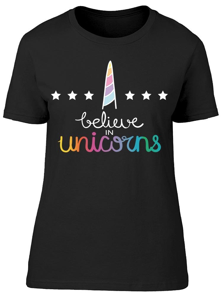 Believe In Unicorns Stars Tee Women's -Image by Shutterstock