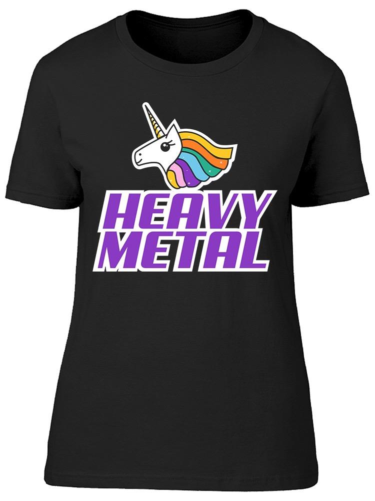 Cool Heavy Metal Unicorn Phrase Tee Women's -Image by Shutterstock