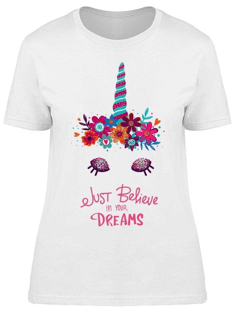 Believe In Dreams Unicorn Tee Women's -Image by Shutterstock