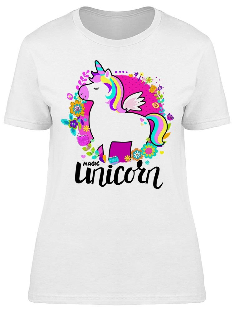 Cartoon Magic Unicorn Tee Women's -Image by Shutterstock