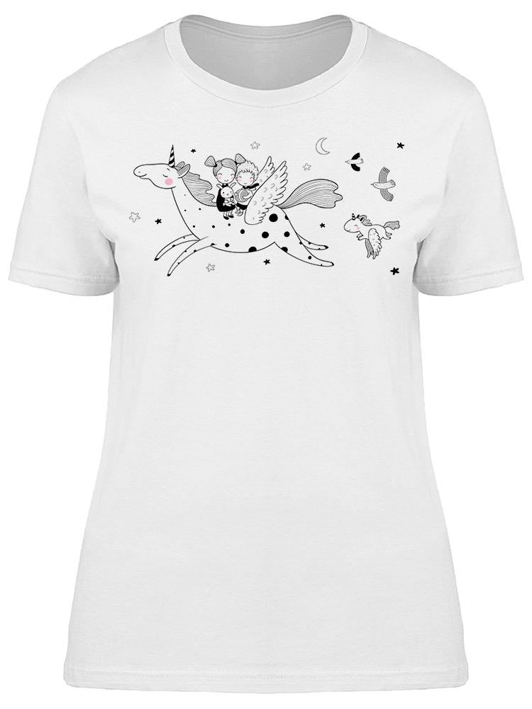 Boy Girl And Unicorn Night Tee Women's -Image by Shutterstock
