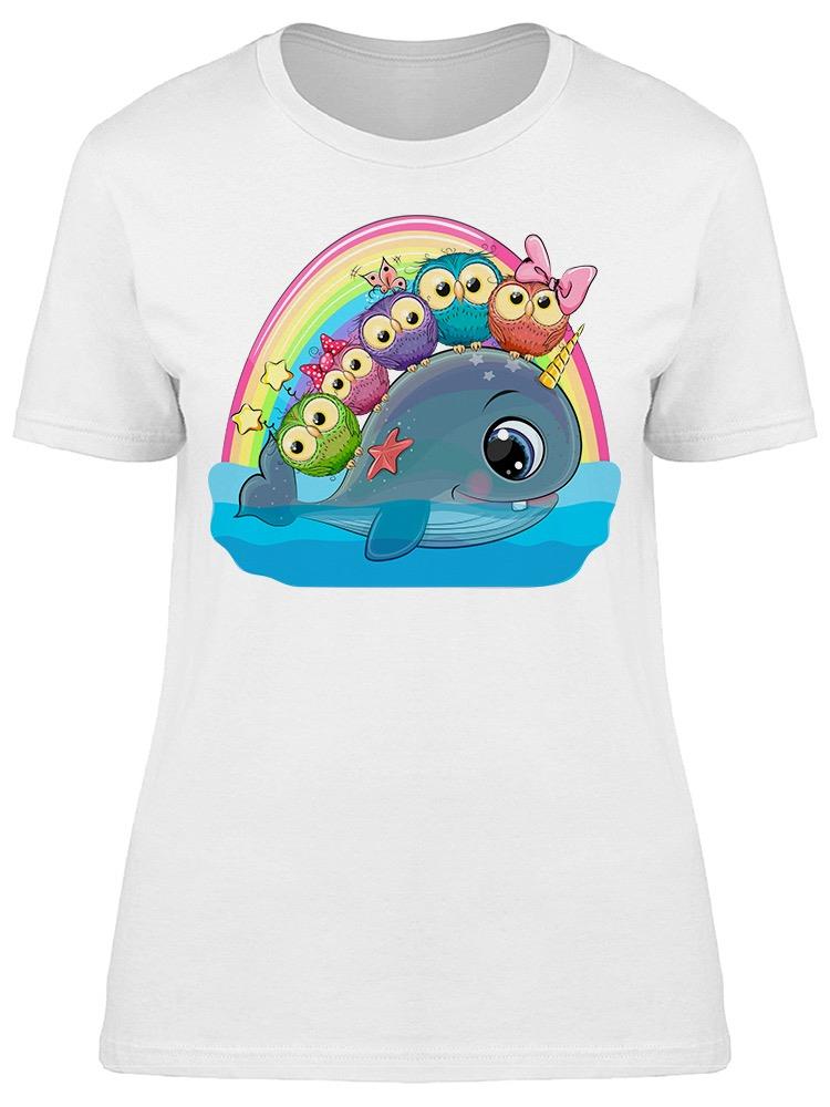Cute Cartoon Whale Unicorn Tee Women's -Image by Shutterstock