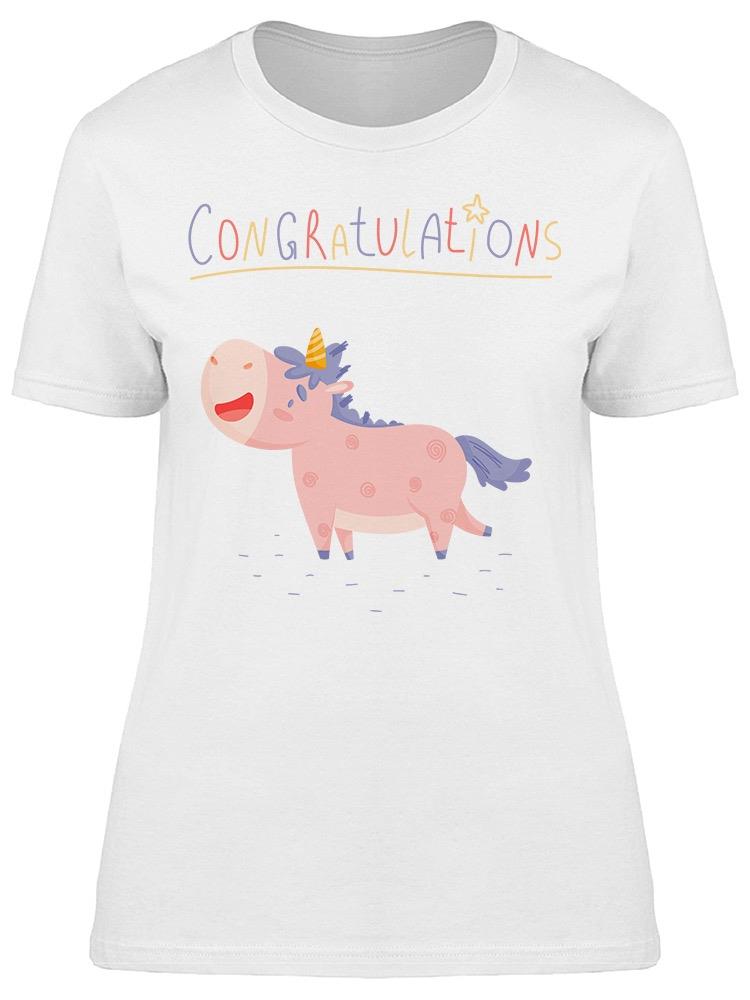 Unicorn Congratulations Slogan Tee Women's -Image by Shutterstock