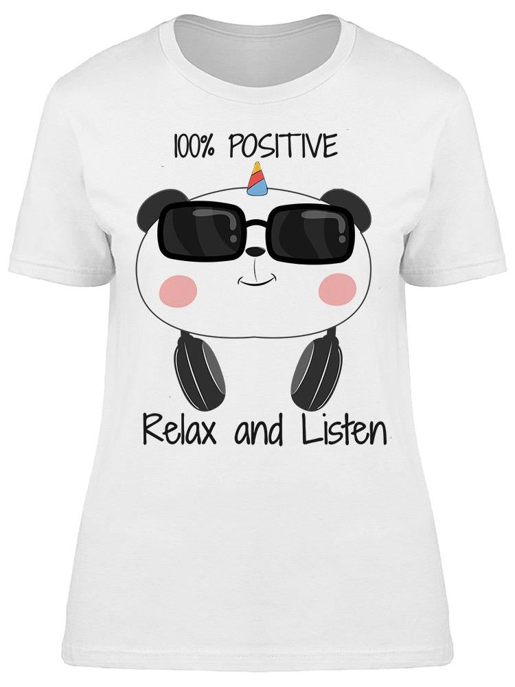 Panda Bear Relax And Listen Tee Women's -Image by Shutterstock