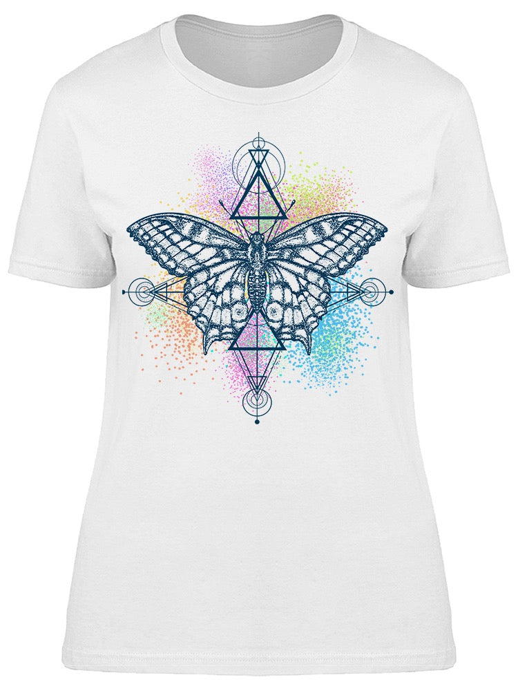 Butterfly And Color Splashes Tee Women's -Image by Shutterstock
