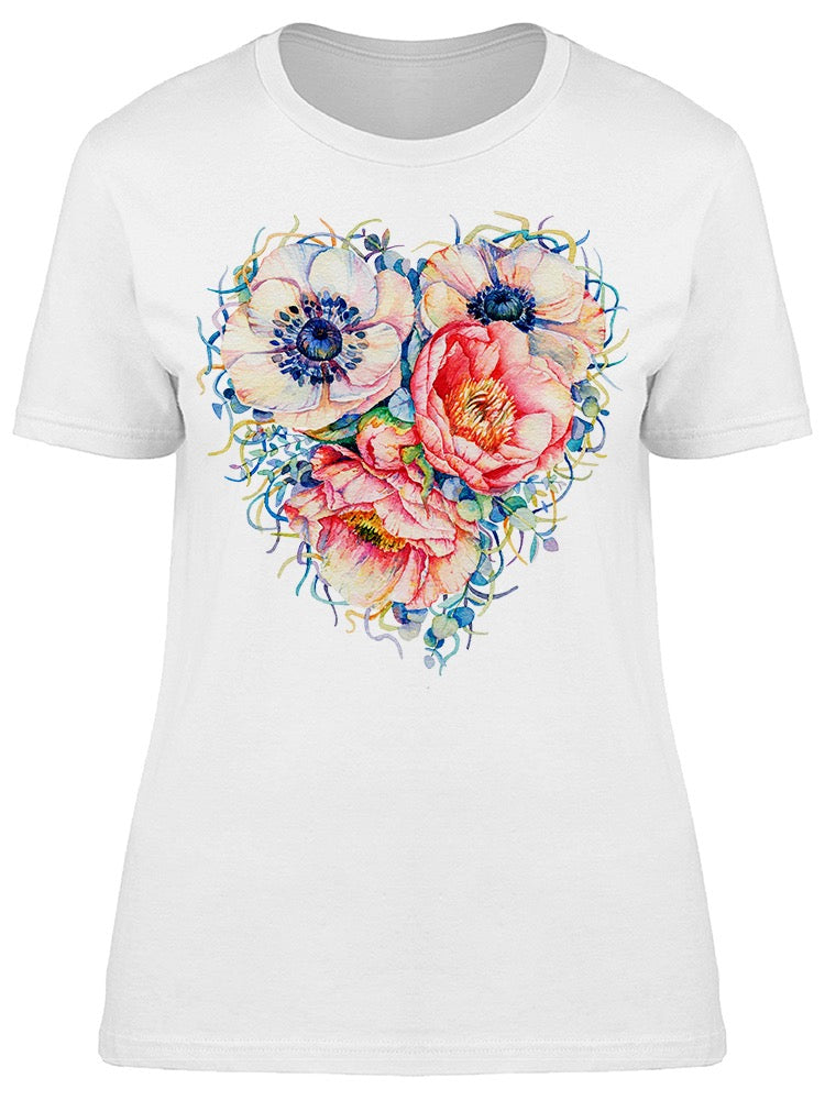Heart Of Flowers Graphic Tee Women's -Image by Shutterstock