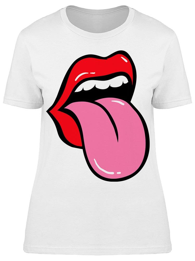 Pop Art Speaking Red Lips Tee Women's -Image by Shutterstock