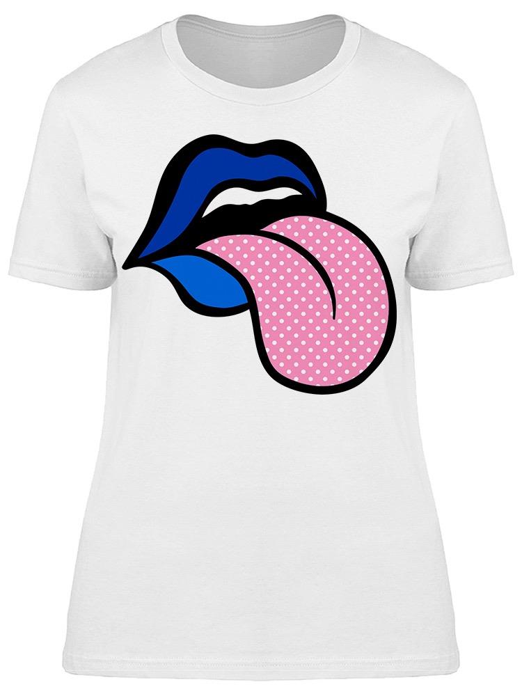 Pop Art  Speaking Blue Lips Tee Women's -Image by Shutterstock