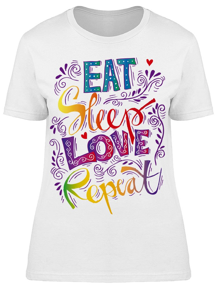 Eat Sleep Graphic Tee Women's -Image by Shutterstock