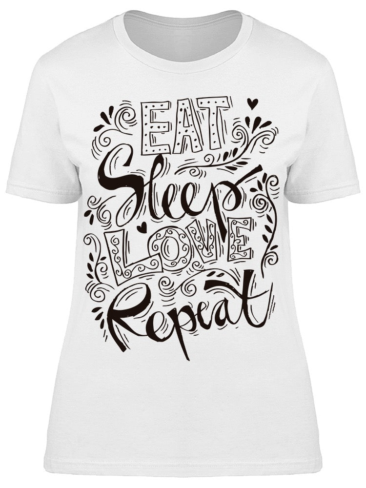 Sleep Love Repeat Graphic Tee Women's -Image by Shutterstock