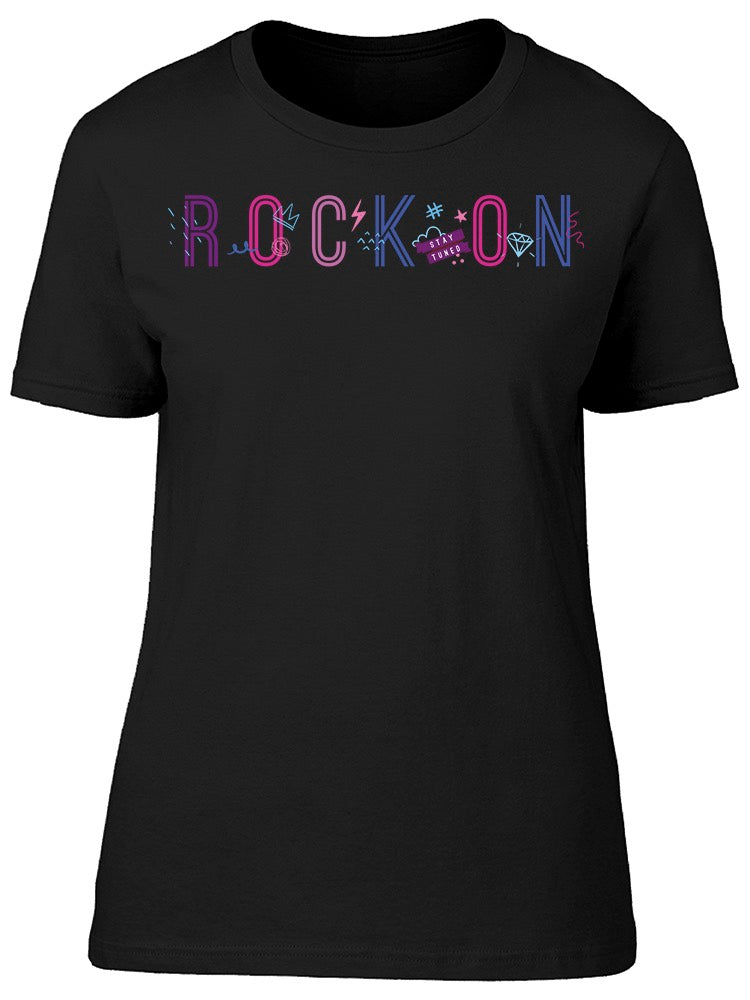 Rock On, Stay Tuned. Doodles 2 Tee Women's -Image by Shutterstock