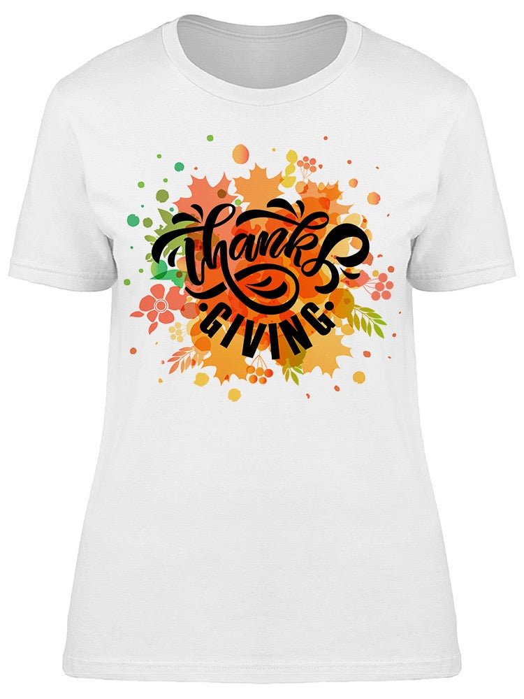 Thanksgiving Typography Art Tee Women's -Image by Shutterstock