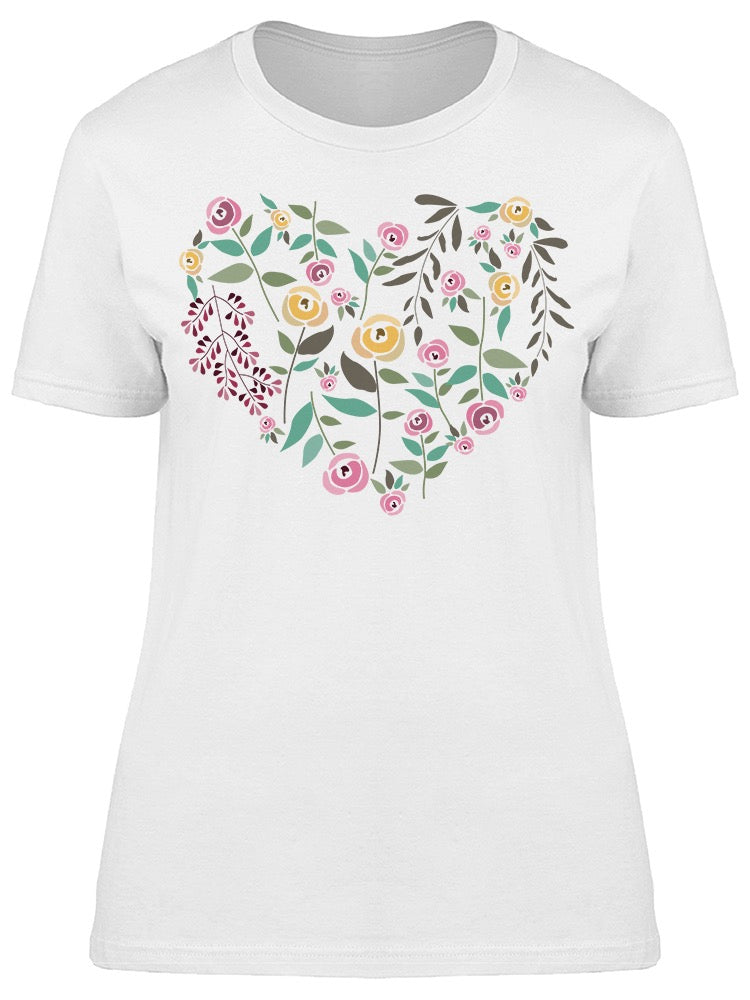 Roses And Herbs Form Of Heart Tee Women's -Image by Shutterstock