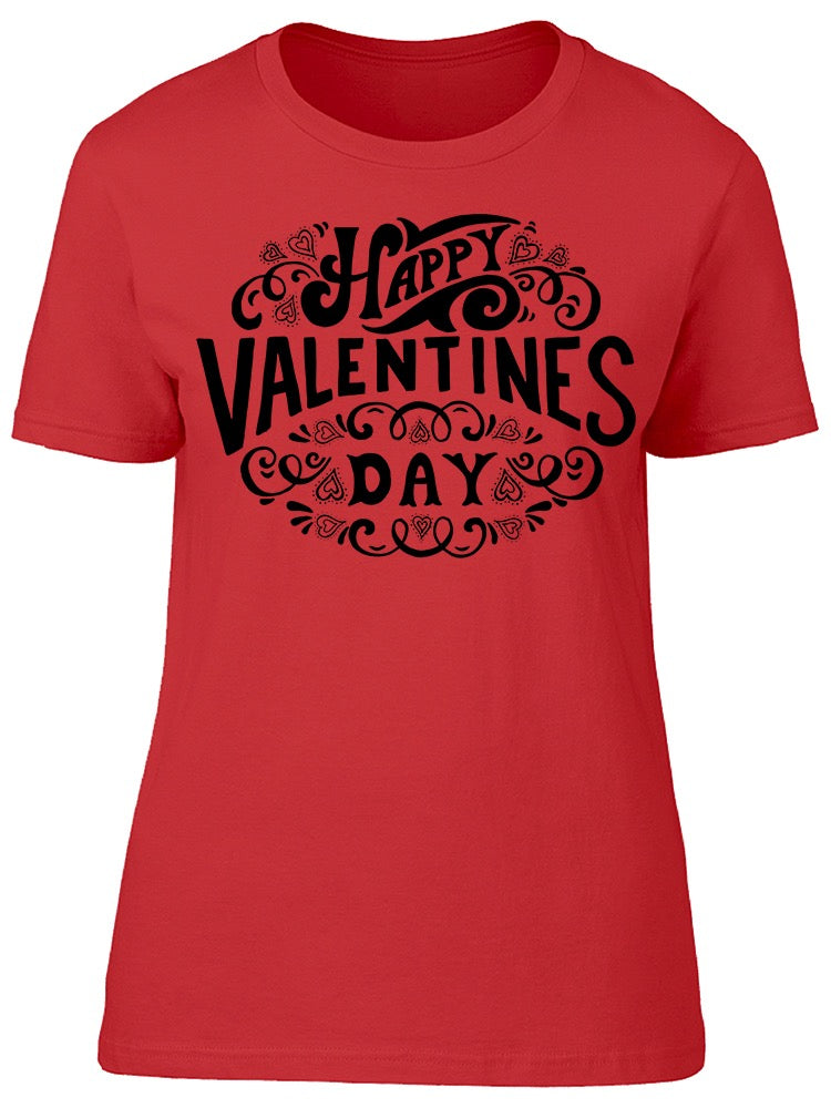 Valentines Day Lettering Graphic Tee Women's -Image by Shutterstock