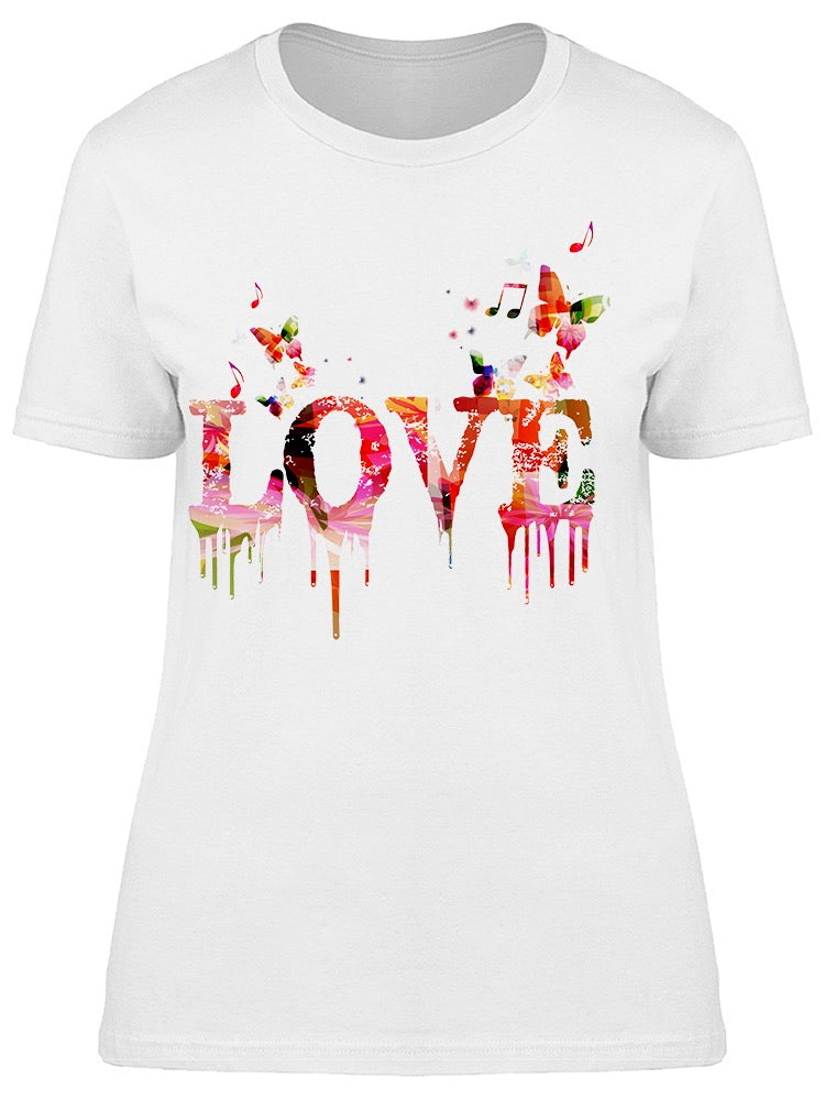Colorful Love With Butterflies Tee Women's -Image by Shutterstock