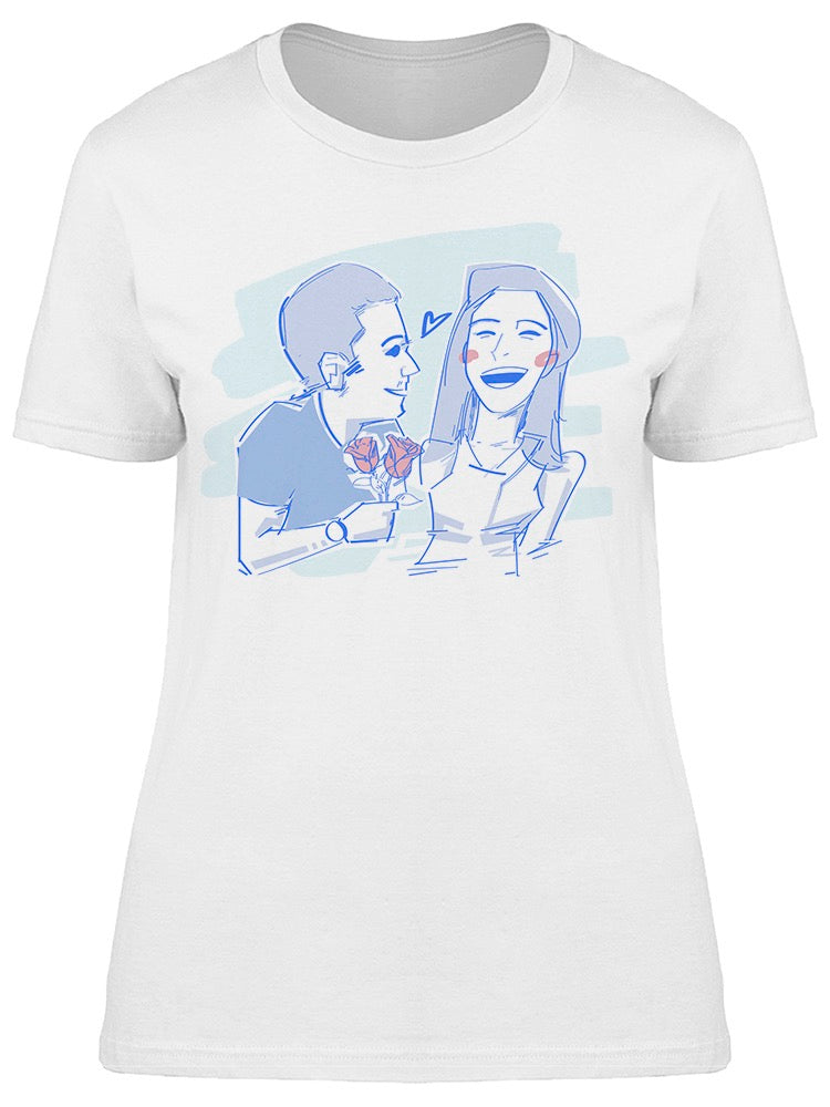 Man Gives Rose To Girlfriend Tee Women's -Image by Shutterstock