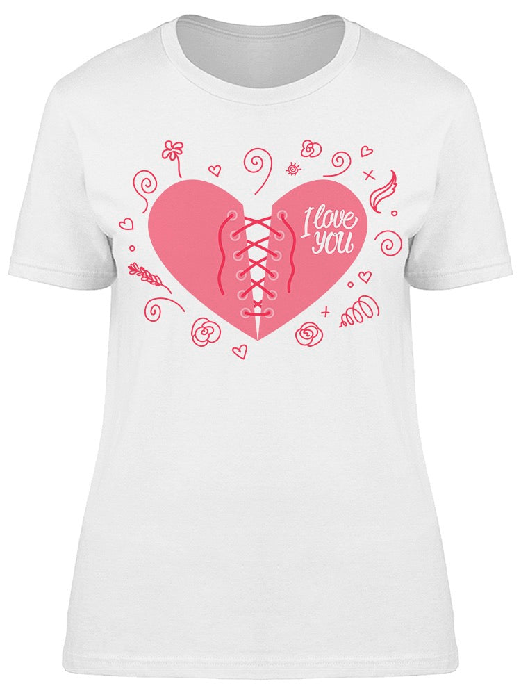 Valentine's Day Lacing Heart Tee Women's -Image by Shutterstock