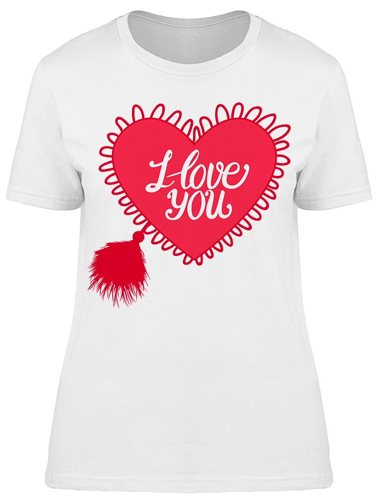 Pink Heart With Lace I Love You Tee Women's -Image by Shutterstock