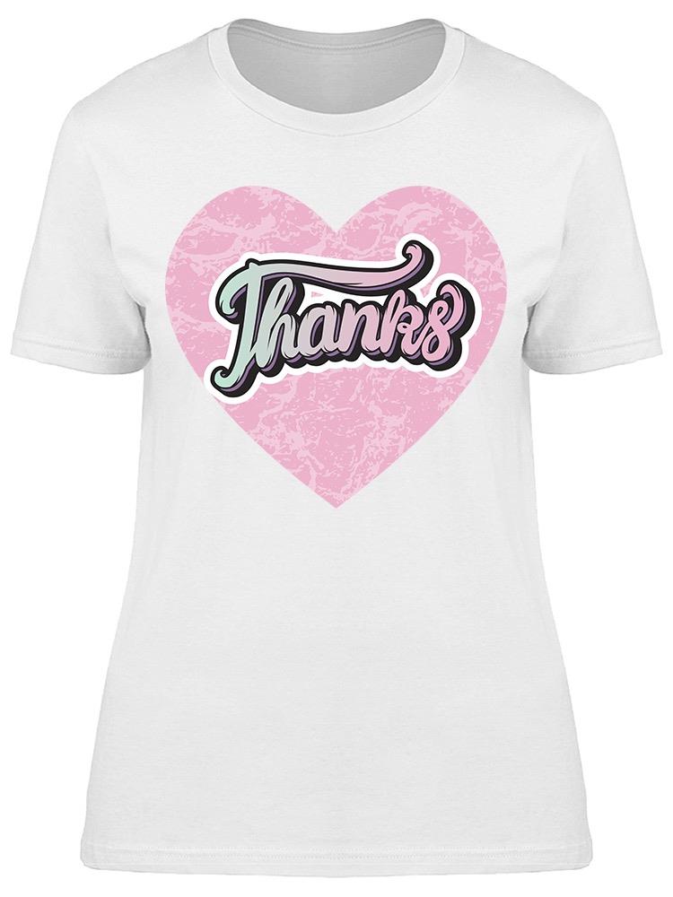 Cute Thanks Hand  Heart Tee Women's -Image by Shutterstock