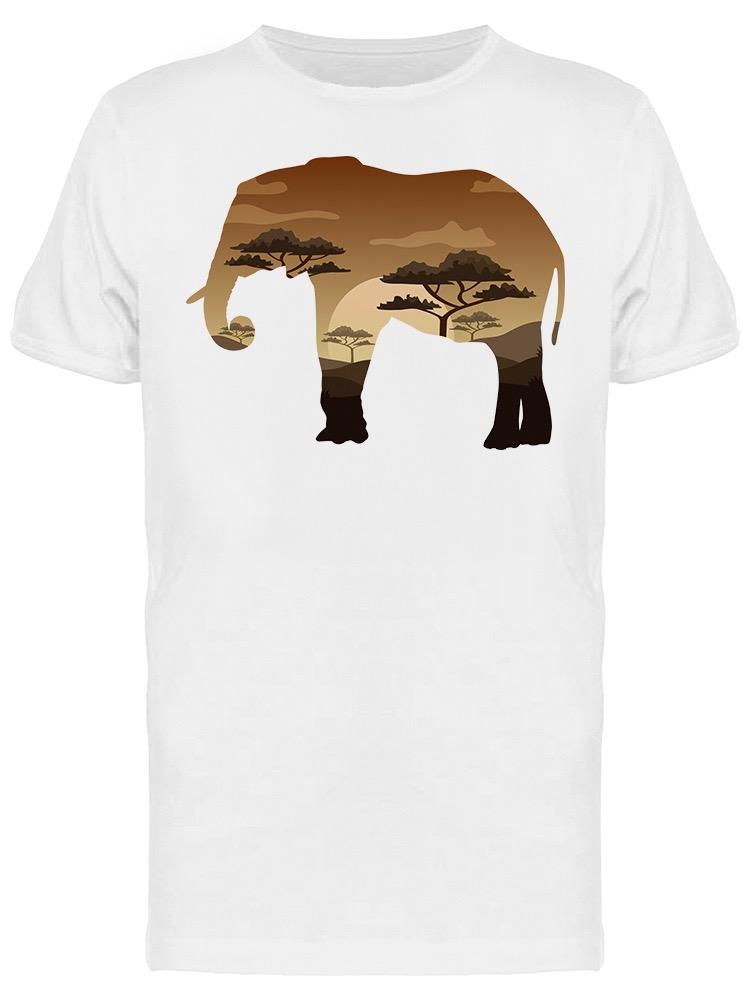 Elephant Silhouette, Wildlife Tee Men's -Image by Shutterstock