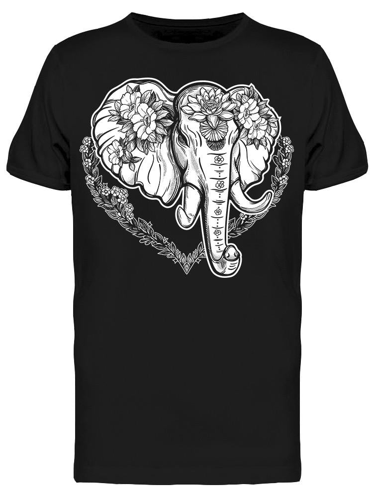 Elephant, Flowers And Signs Tee Men's -Image by Shutterstock