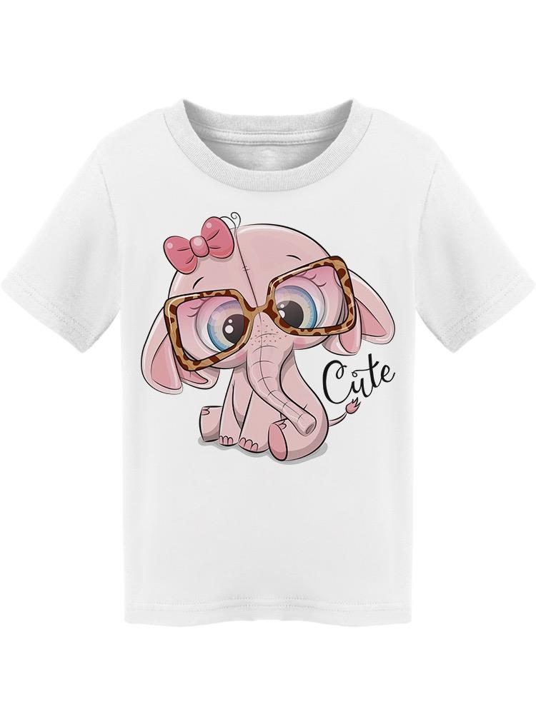 Baby Cute Pink Elephant Glasses Tee Toddler's -Image by Shutterstock