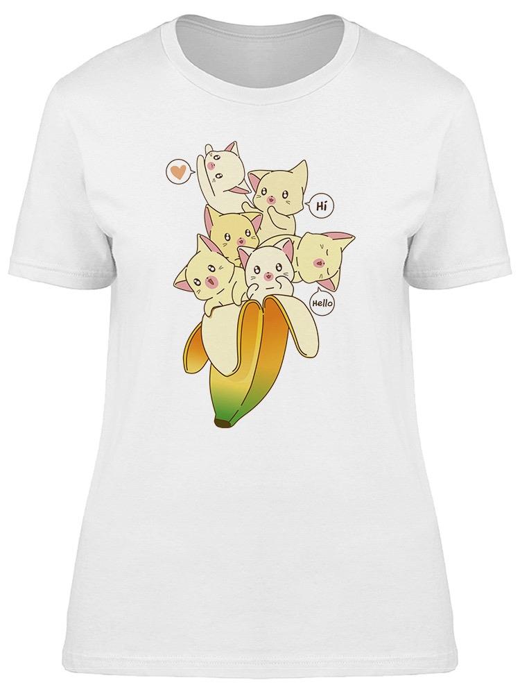 Many Cats In Banana, Cartoon Tee Women's -Image by Shutterstock