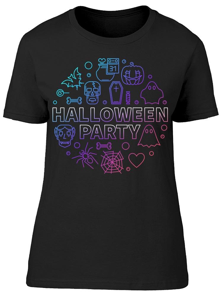 Halloween Party Outline Tee Women's -Image by Shutterstock