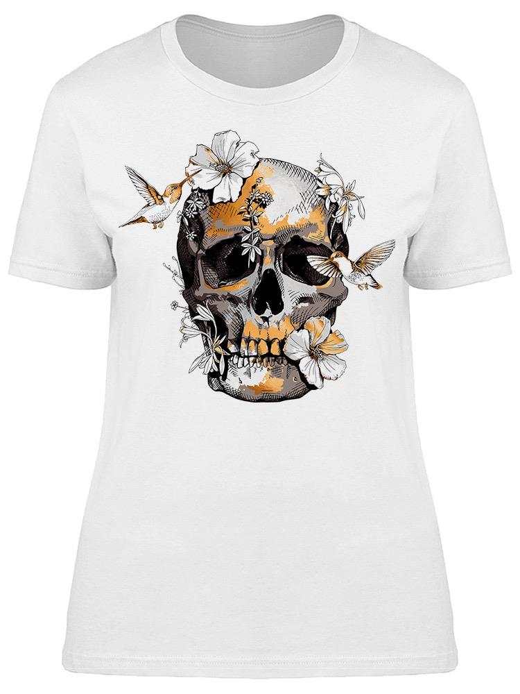 Human Skull Exotic Tropical Tee Women's -Image by Shutterstock