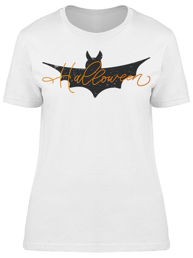 Handwritten Halloween Bat Tee Women's -Image by Shutterstock