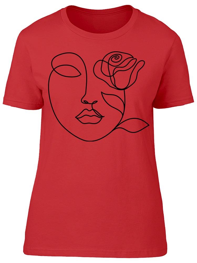 Woman Face With Rose Flower Tee Women's -Image by Shutterstock