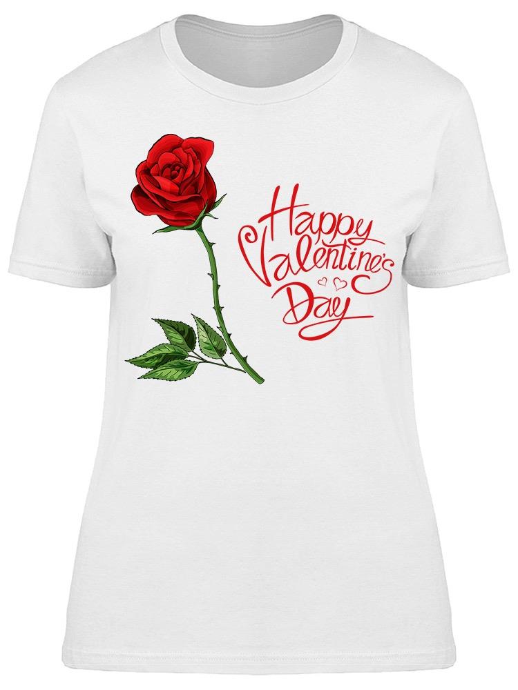 Happy Valentine's Day Rose Tee Women's -Image by Shutterstock