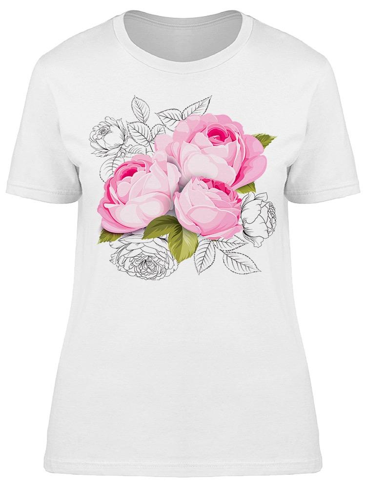 Roses Watercolor Sketch  Tee Women's -Image by Shutterstock