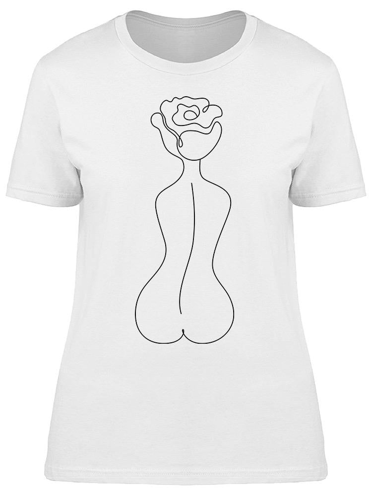 Fem Silhouette Rose One Line  Tee Women's -Image by Shutterstock