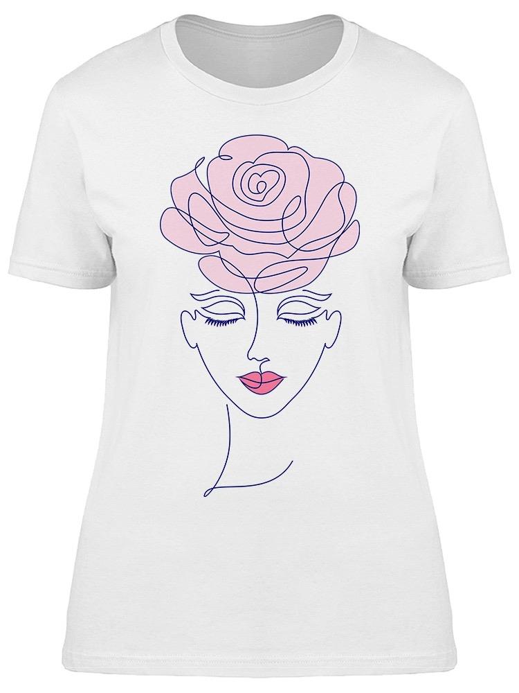 Fem Face On Line Drawing Rose Tee Women's -Image by Shutterstock