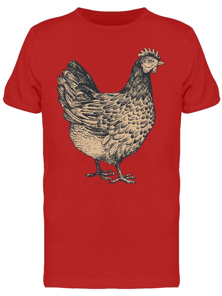 Graphical Drawn Chicken Tee Men's -Image by Shutterstock