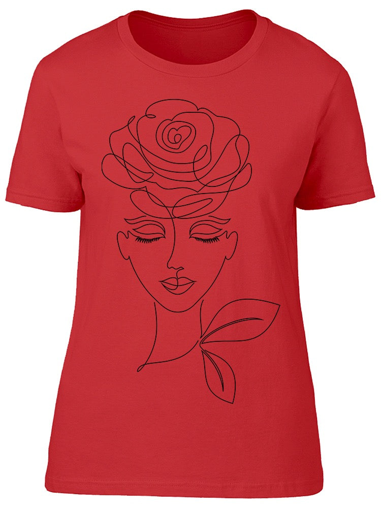 Young Girl Line Drawing Tee Women's -Image by Shutterstock