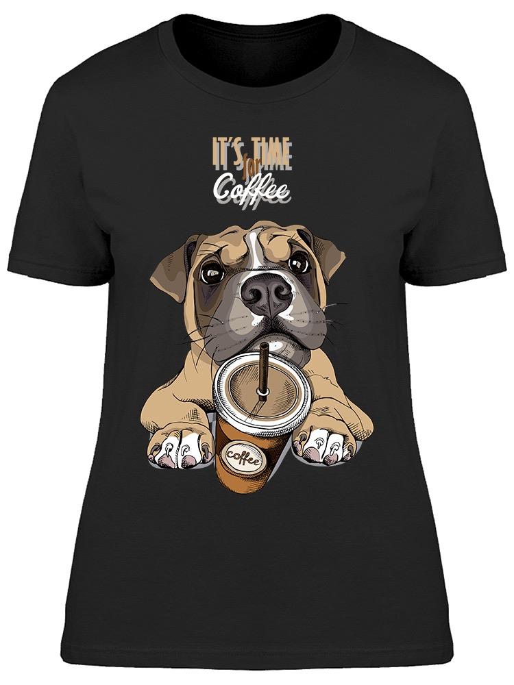 Boxer Dog With Coffee To Go Tee Women's -Image by Shutterstock