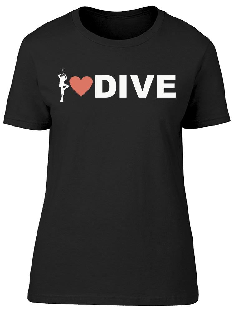 I Love Dive Silhouette Heart Tee Women's -Image by Shutterstock
