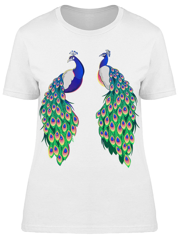 Two Peacocks Graphic Tee Women's -Image by Shutterstock