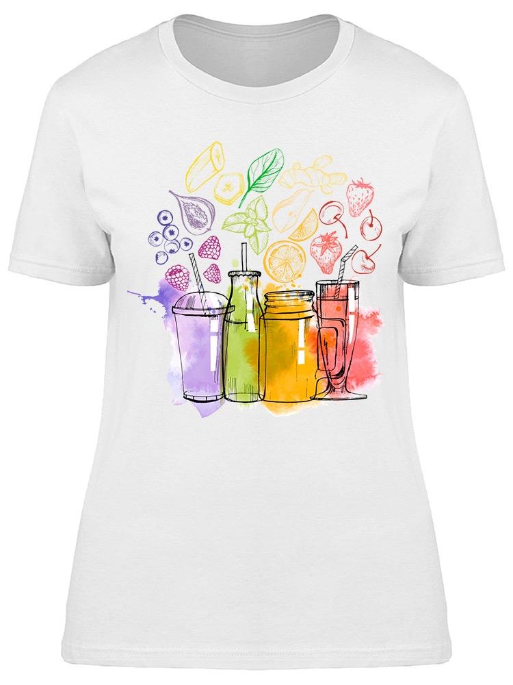 Watercolor  Set Of Smoothie Tee Women's -Image by Shutterstock