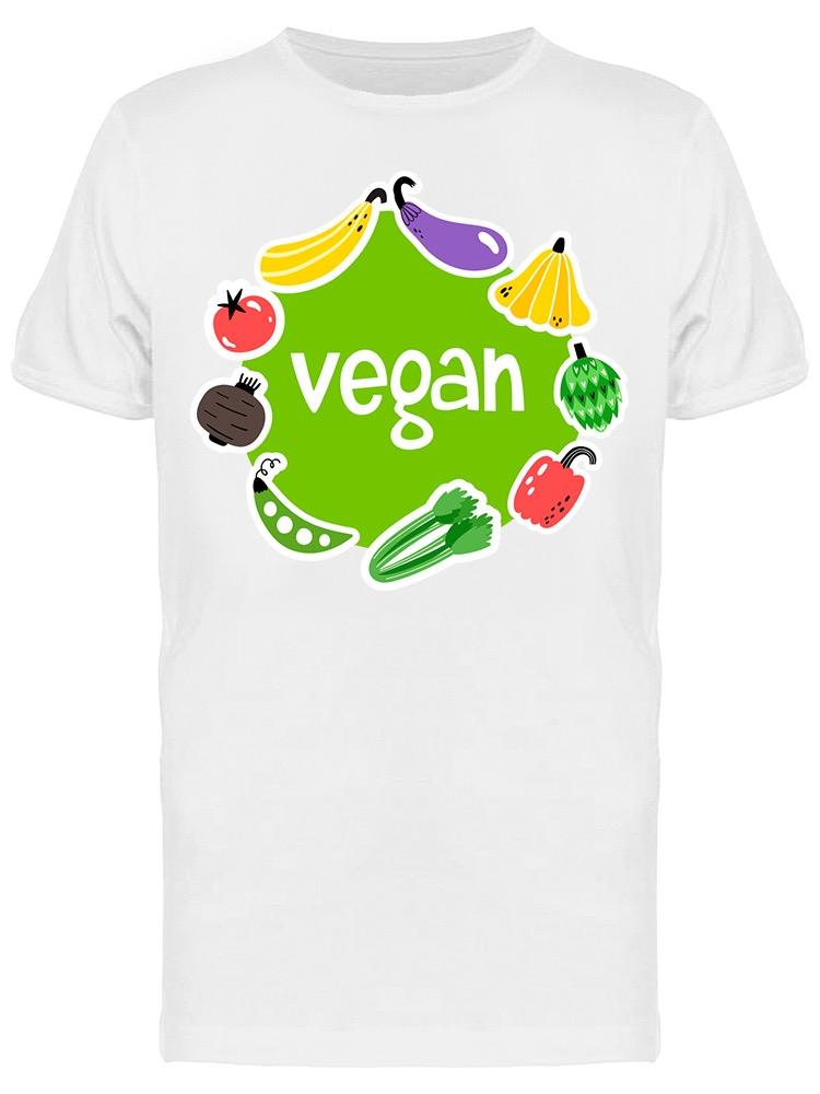 Vegetables Vegan Doodle Style Tee Men's -Image by Shutterstock